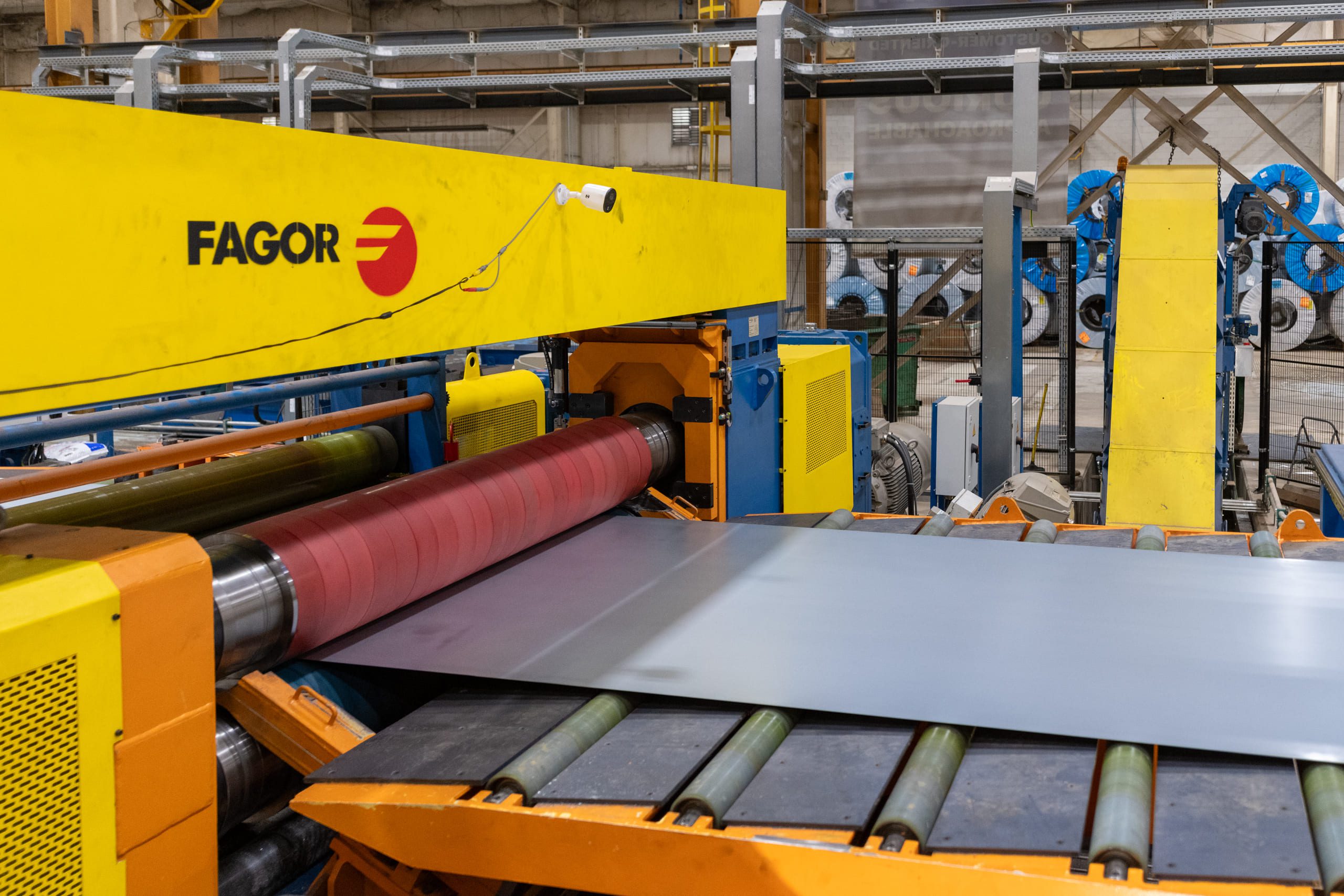 Slitting process in a metal facility