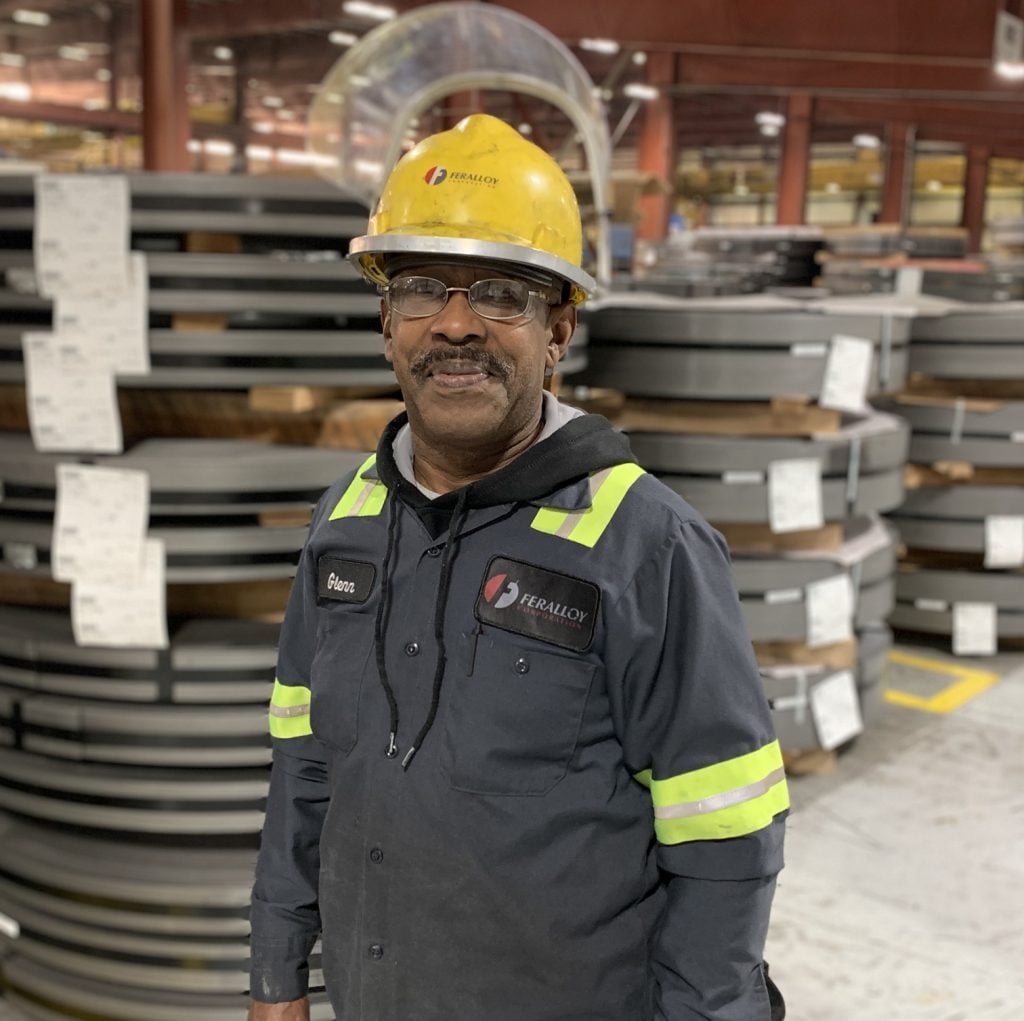 Employee of Feralloy smiling for photo